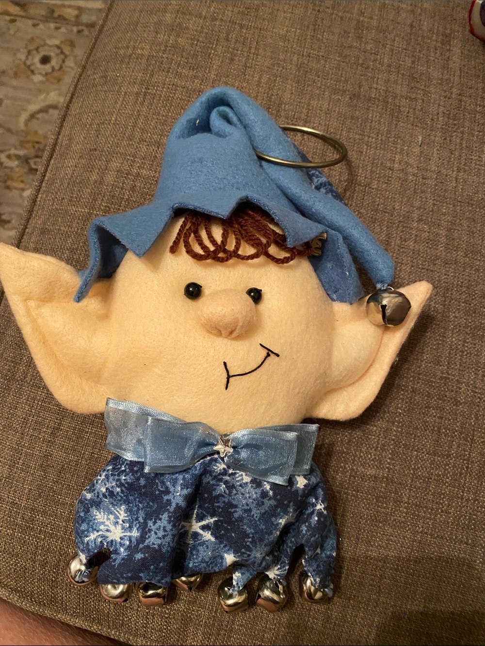 Vintage Holiday Elf door hanger